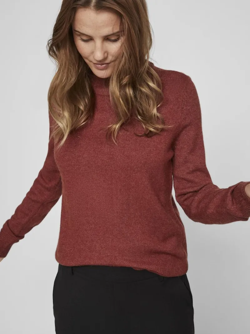 Vila Pullover & Sweatshirts*VIRIL CREWNECK L/S KNIT TOP - NOOS Fired Brick