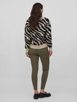 Vila Pullover & Sweatshirts*VIRIL FEAMI MIX V-NECK L/S KNIT TOP-NOOS natural melange