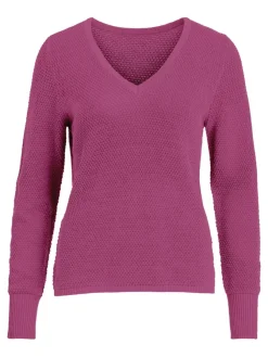 Vila Pullover & Sweatshirts*VIRIL HIGH LOW L/S KNIT TOP - FAV Misty Rose