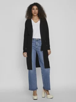 Vila Pullover & Sweatshirts*VIRIL LONG L/S KNIT CARDIGAN - NOOS Black
