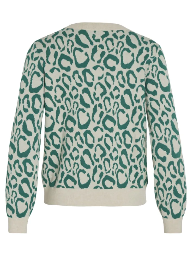 Vila Pullover & Sweatshirts*VIRIL L/S JACQUARD KNIT TOP/4 Ultramarine Green