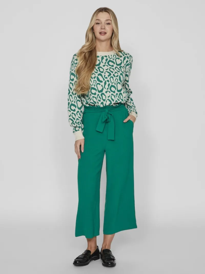 Vila Pullover & Sweatshirts*VIRIL L/S JACQUARD KNIT TOP/4 Ultramarine Green