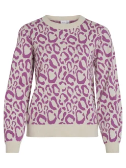 Vila Pullover & Sweatshirts*VIRIL L/S JACQUARD KNIT TOP/4 cattleya orchid