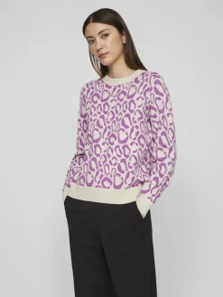 Vila Pullover & Sweatshirts*VIRIL L/S JACQUARD KNIT TOP/4 cattleya orchid