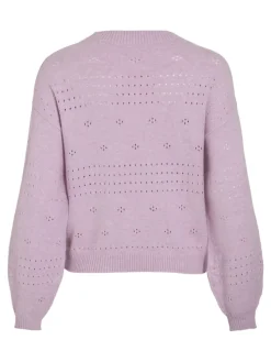 Vila Pullover & Sweatshirts*VIRIL L/S O-NECK POINTELLE KNIT TOP-NOOS winsome orchid
