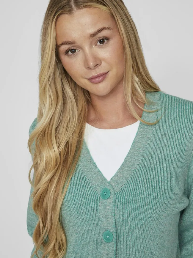 Vila Pullover & Sweatshirts*VIRIL MULTI SHORT L/S KNIT CARDIGAN-NOOS green milieu