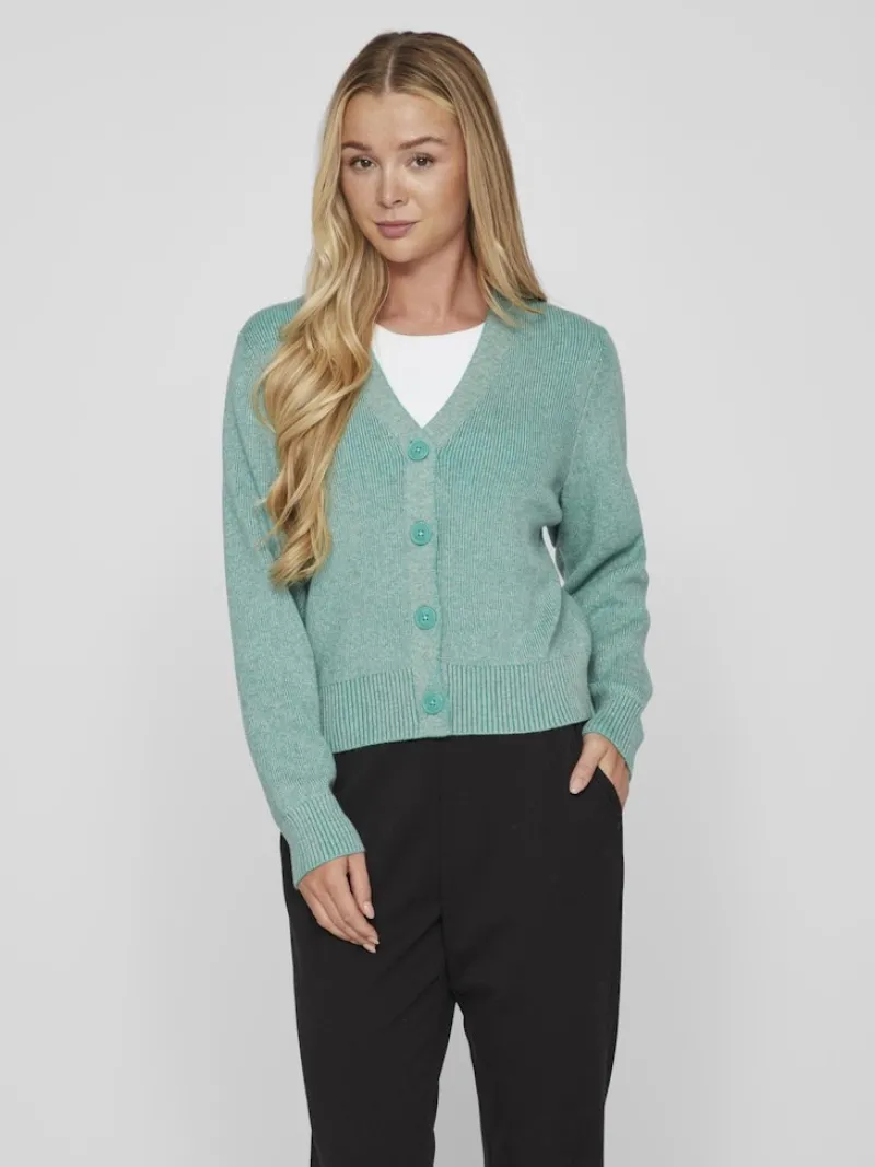 Vila Pullover & Sweatshirts*VIRIL MULTI SHORT L/S KNIT CARDIGAN-NOOS green milieu