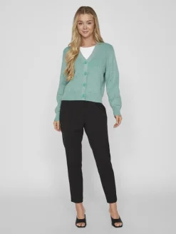 Vila Pullover & Sweatshirts*VIRIL MULTI SHORT L/S KNIT CARDIGAN-NOOS green milieu