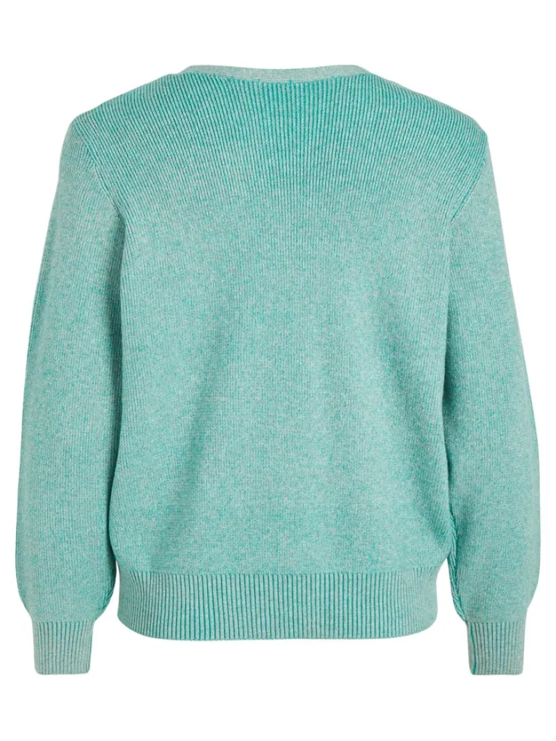 Vila Pullover & Sweatshirts*VIRIL MULTI V-NECK L/S KNIT TOP - NOOS green milieu