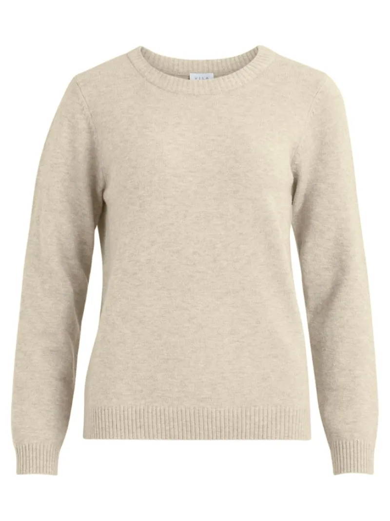 Vila Pullover & Sweatshirts*VIRIL O-NECK L/S KNIT TOP - NOOS hellbraun1