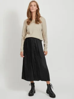 Vila Pullover & Sweatshirts*VIRIL O-NECK L/S KNIT TOP - NOOS hellbraun1