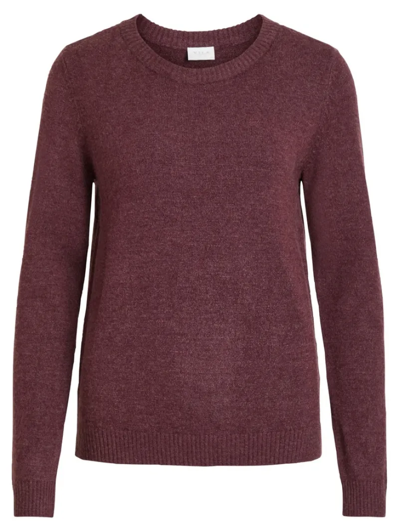 Vila Pullover & Sweatshirts*VIRIL O-NECK L/S KNIT TOP-FAV Winetasting