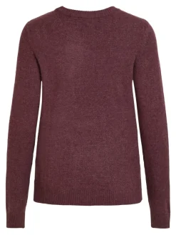 Vila Pullover & Sweatshirts*VIRIL O-NECK L/S KNIT TOP-FAV Winetasting