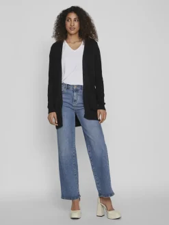 Vila Pullover & Sweatshirts*VIRIL OPEN L/S KNIT CARDIGAN - NOOS Black