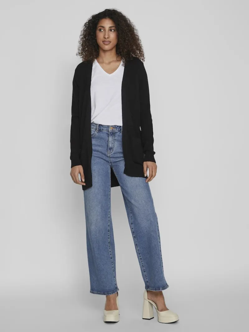 Vila Pullover & Sweatshirts*VIRIL OPEN L/S KNIT CARDIGAN - NOOS Black