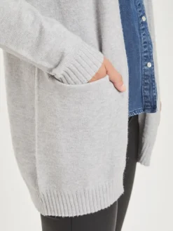 Vila Pullover & Sweatshirts*VIRIL OPEN L/S KNIT CARDIGAN - NOOS hellgrau2