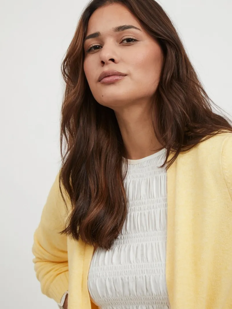 Vila Pullover & Sweatshirts*VIRIL OPEN L/S KNIT CARDIGAN - NOOS golden haze