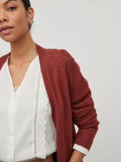 Vila Pullover & Sweatshirts*VIRIL OPEN L/S KNIT CARDIGAN - NOOS dunkelbraun1