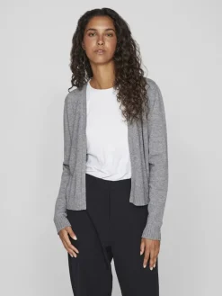 Vila Pullover & Sweatshirts*VIRIL SHORT L/S KNIT CARDIGAN-NOOS Medium Grey Melange