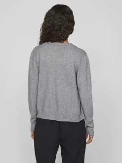 Vila Pullover & Sweatshirts*VIRIL SHORT L/S KNIT CARDIGAN-NOOS Medium Grey Melange