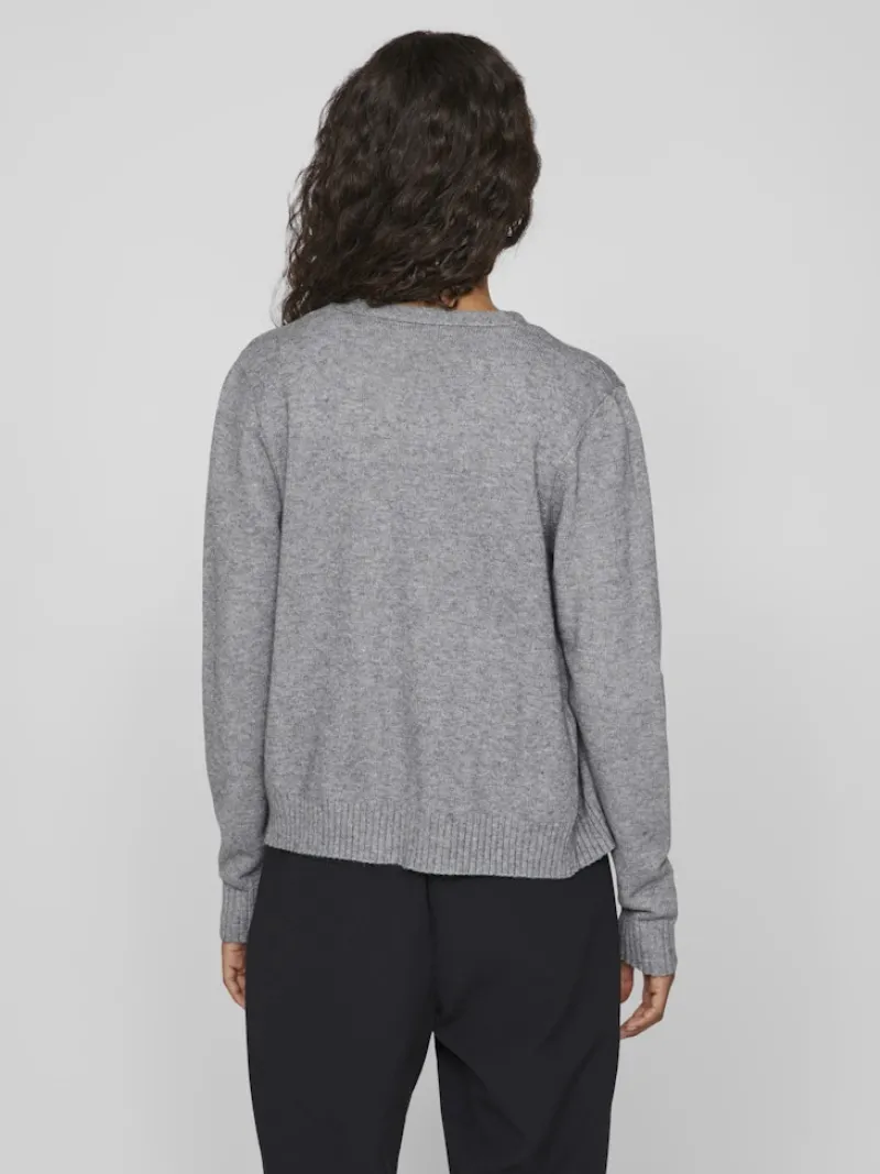 Vila Pullover & Sweatshirts*VIRIL SHORT L/S KNIT CARDIGAN-NOOS Medium Grey Melange
