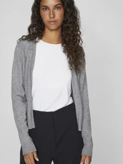 Vila Pullover & Sweatshirts*VIRIL SHORT L/S KNIT CARDIGAN-NOOS Medium Grey Melange