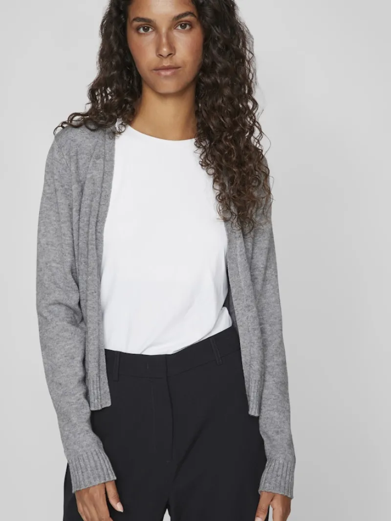 Vila Pullover & Sweatshirts*VIRIL SHORT L/S KNIT CARDIGAN-NOOS Medium Grey Melange