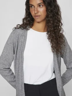 Vila Pullover & Sweatshirts*VIRIL SHORT L/S KNIT CARDIGAN-NOOS Medium Grey Melange