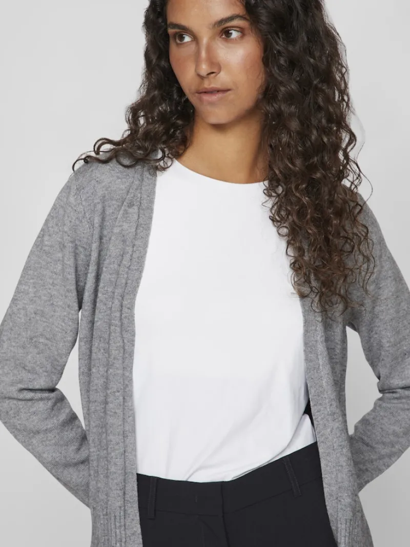 Vila Pullover & Sweatshirts*VIRIL SHORT L/S KNIT CARDIGAN-NOOS Medium Grey Melange
