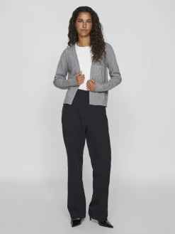 Vila Pullover & Sweatshirts*VIRIL SHORT L/S KNIT CARDIGAN-NOOS Medium Grey Melange