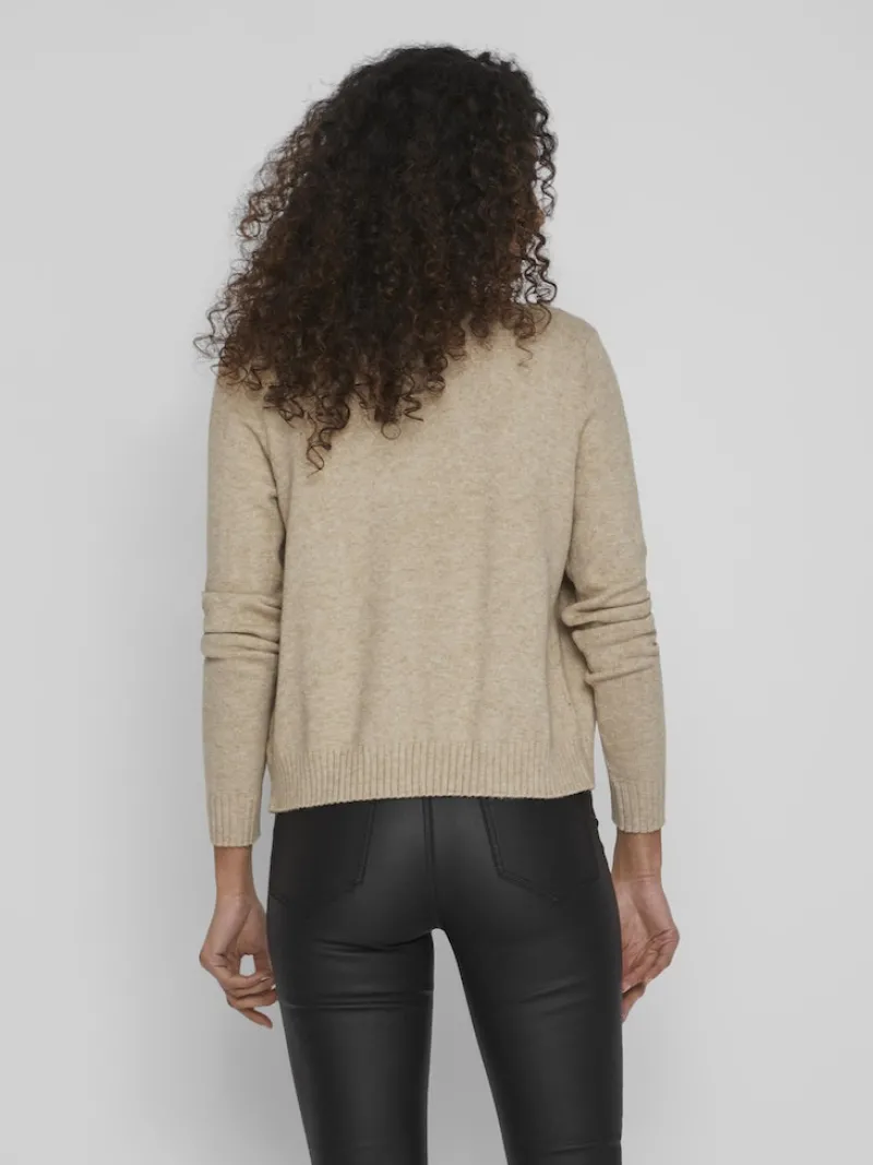 Vila Pullover & Sweatshirts*VIRIL SHORT L/S KNIT CARDIGAN-NOOS natural melange