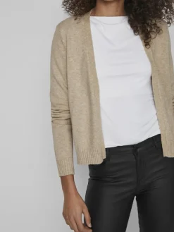 Vila Pullover & Sweatshirts*VIRIL SHORT L/S KNIT CARDIGAN-NOOS natural melange