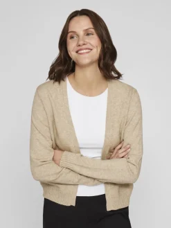 Vila Pullover & Sweatshirts*VIRIL SHORT L/S KNIT CARDIGAN-NOOS natural melange