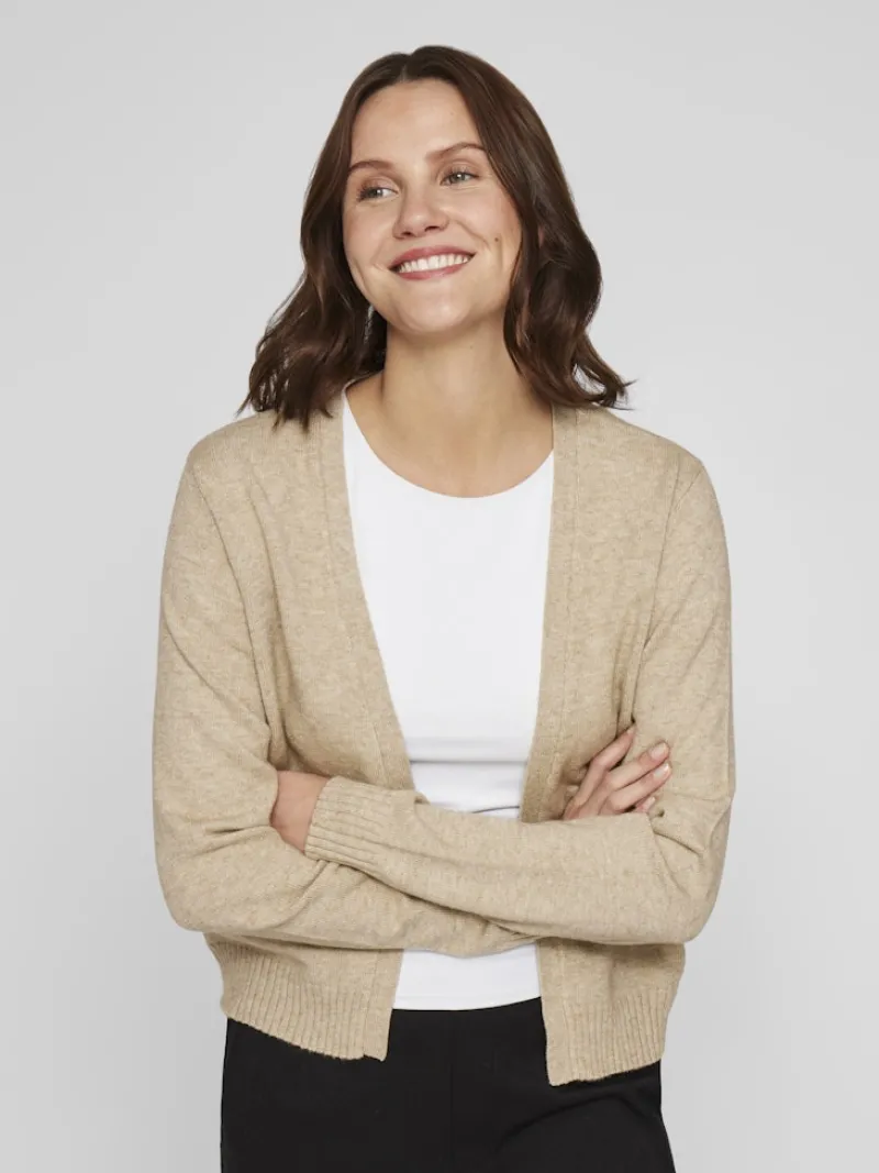 Vila Pullover & Sweatshirts*VIRIL SHORT L/S KNIT CARDIGAN-NOOS natural melange