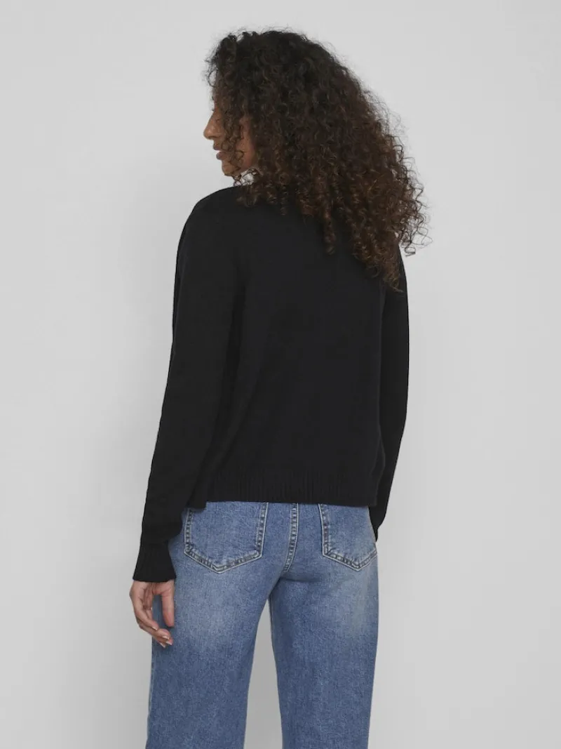 Vila Pullover & Sweatshirts*VIRIL SHORT L/S KNIT CARDIGAN-NOOS Black