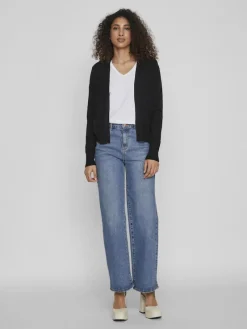 Vila Pullover & Sweatshirts*VIRIL SHORT L/S KNIT CARDIGAN-NOOS Black