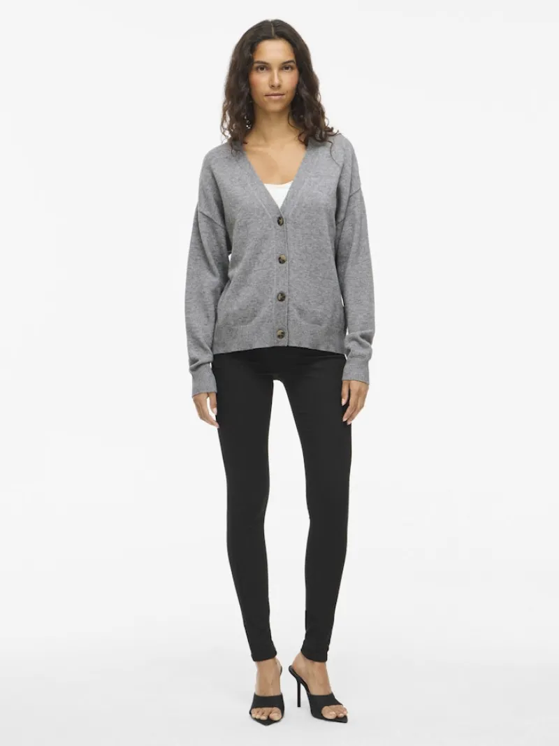 Vila Pullover & Sweatshirts*VIRIL V-NECK KNIT CARDIGAN - NOOS Medium Grey Melange