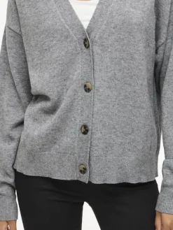 Vila Pullover & Sweatshirts*VIRIL V-NECK KNIT CARDIGAN - NOOS Medium Grey Melange
