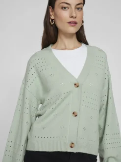 Vila Pullover & Sweatshirts*VIRIL V-NECK L/S KNIT CARDIGAN - NOOS silt green