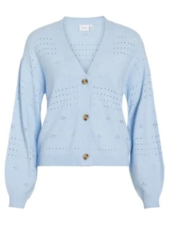 Vila Pullover & Sweatshirts*VIRIL V-NECK L/S KNIT CARDIGAN - NOOS kentucky blue