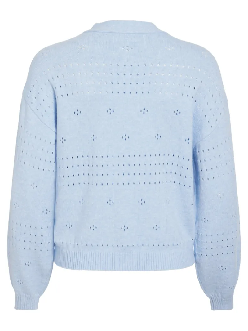 Vila Pullover & Sweatshirts*VIRIL V-NECK L/S KNIT CARDIGAN - NOOS kentucky blue