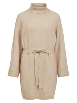 Vila Kleider*VIROLFIE L/S TIE BELT KNIT DRESS - NOOS natural melange