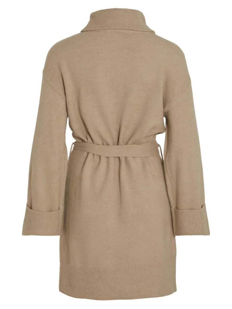 Vila Kleider*VIROLFIE L/S TIE BELT KNIT DRESS - NOOS natural melange