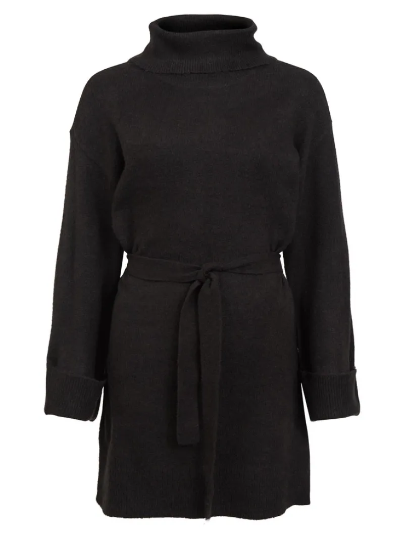 Vila Kleider*VIROLFIE L/S TIE BELT KNIT DRESS - NOOS Black