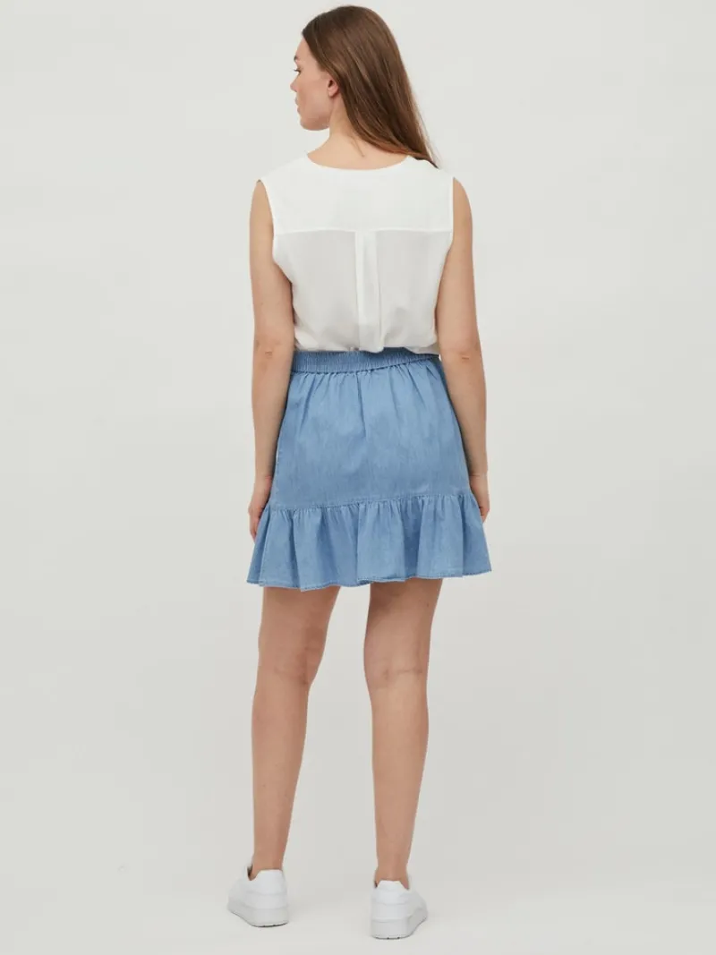 Vila Blusen*VIROMA V-NECK S/L TOP - NOOS Snow White