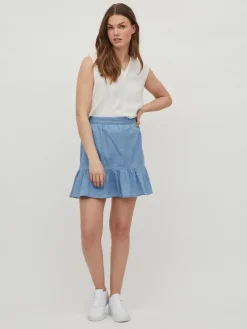 Vila Blusen*VIROMA V-NECK S/L TOP - NOOS Snow White