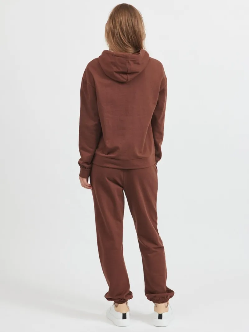 Vila Pullover & Sweatshirts*VIRUSTIE SWEAT HOODIE TOP - NOOS chocolate lab