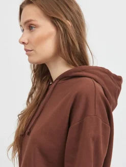 Vila Pullover & Sweatshirts*VIRUSTIE SWEAT HOODIE TOP - NOOS chocolate lab