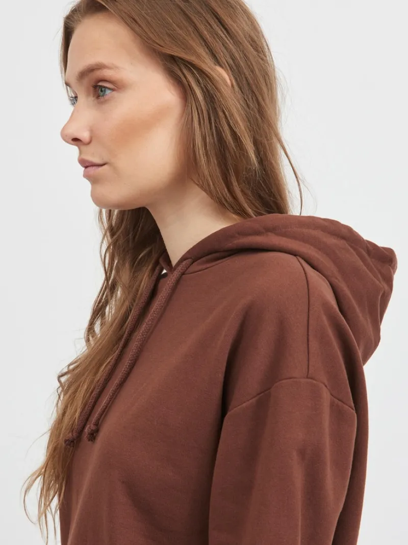 Vila Pullover & Sweatshirts*VIRUSTIE SWEAT HOODIE TOP - NOOS chocolate lab