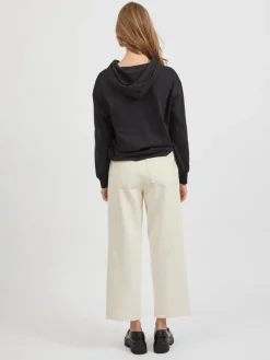 Vila Pullover & Sweatshirts*VIRUSTIE SWEAT HOODIE TOP - NOOS Black